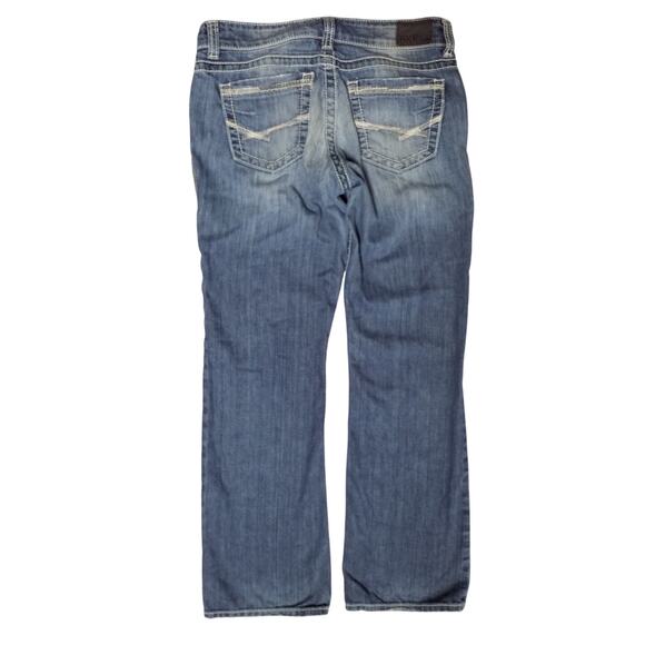 BKE Denim Womens Size 27R Stella Boot Stretch Jean Low Rise Metallic Embroidery - Picture 3 of 9